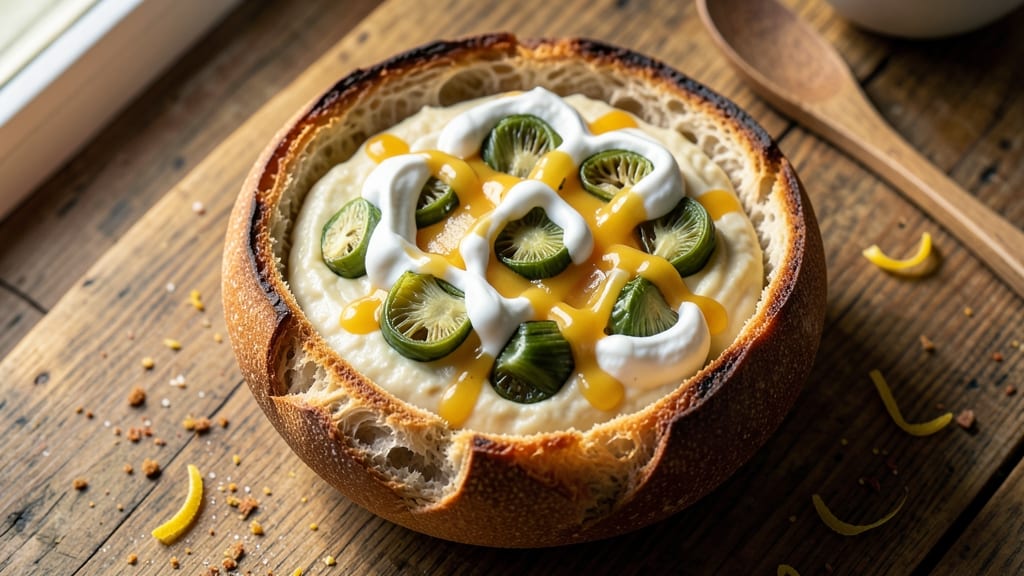 Artichoke Dip in Bread Bowl Recipe: Warm, Gooey Cheese Cradled in Crusty Edges