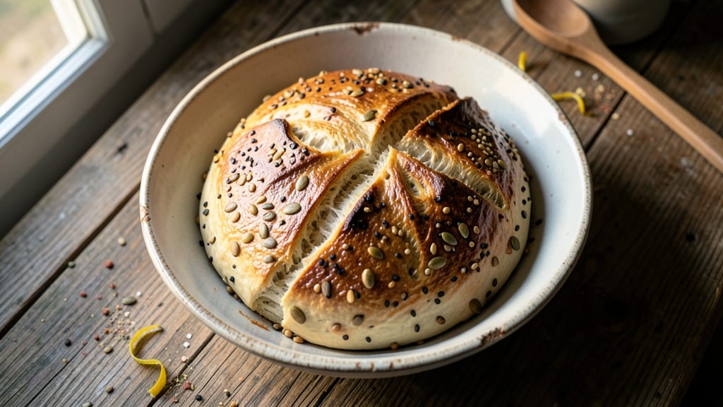 Artisan Seeded Bread Recipe: Crusty Crunch with Nutty Open Crumb Magic