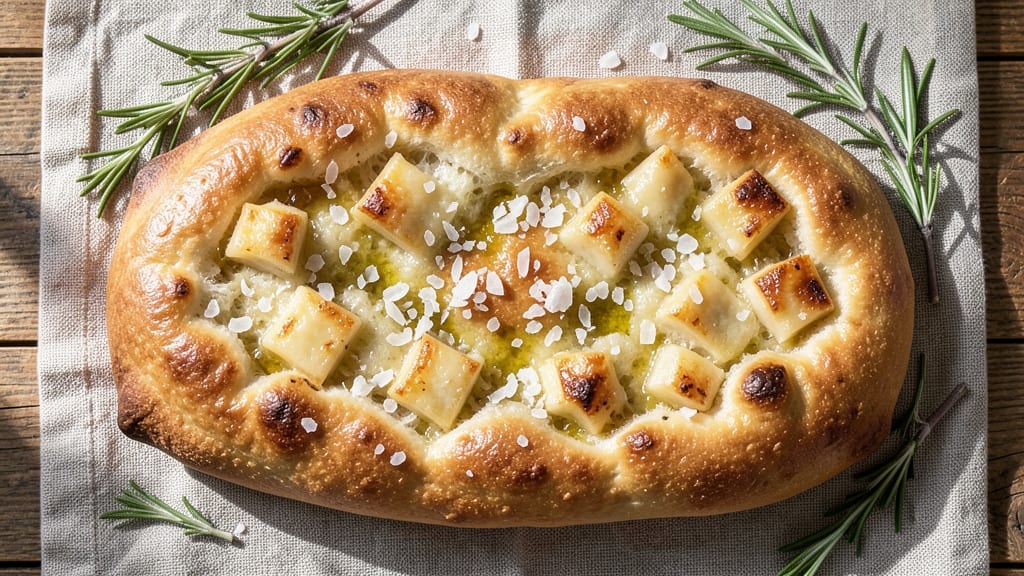 Asiago Focaccia Bread Recipe: Melty Cheese Pockets and Olive-Studded Crust