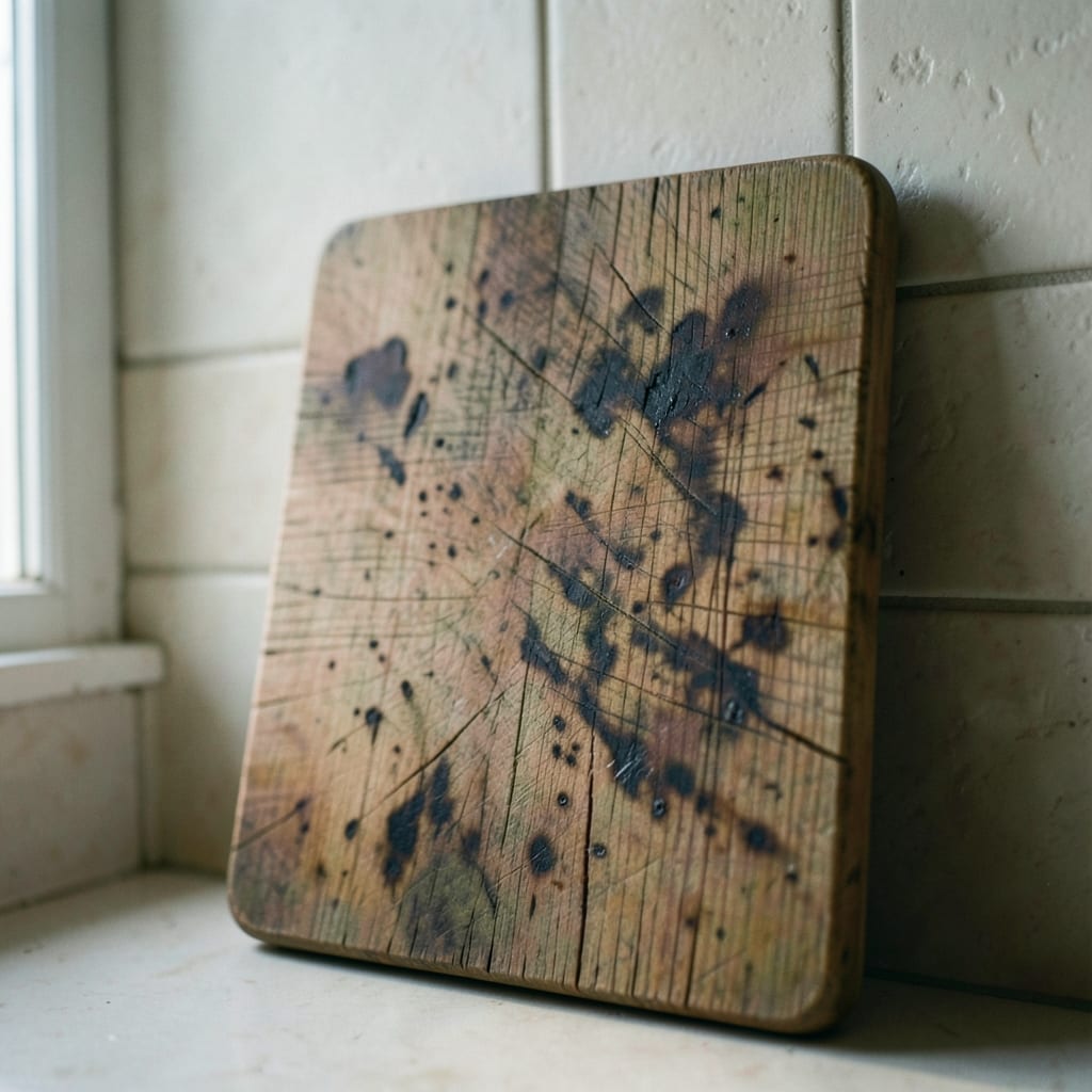 The wooden cutting board