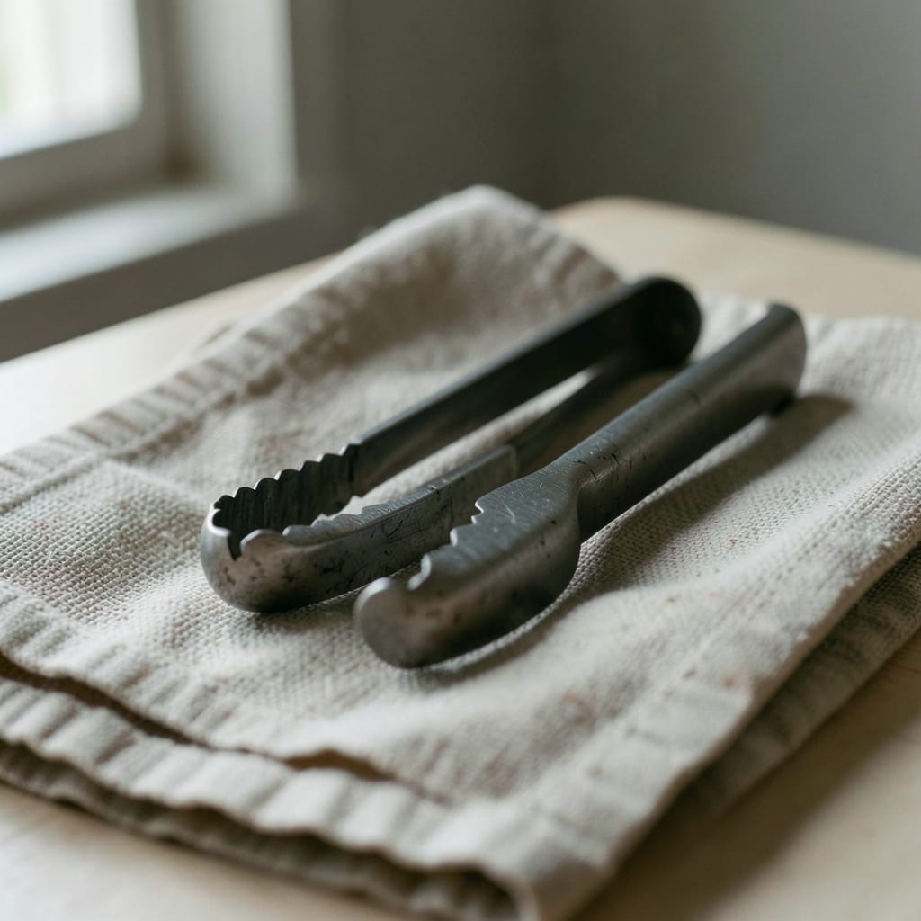 The metal tongs