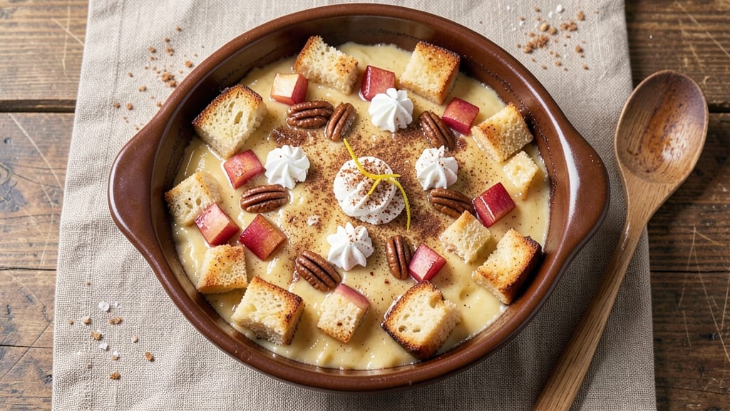 Apple Pecan Bread Pudding Recipe: Spiced Apple Swirls and Nutty Crunch Top