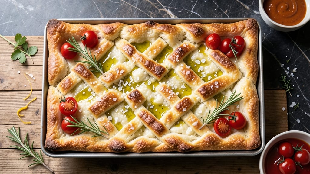 Airy Focaccia Bread Recipe: Olive Oil-Poofed Dough With Golden Blisters